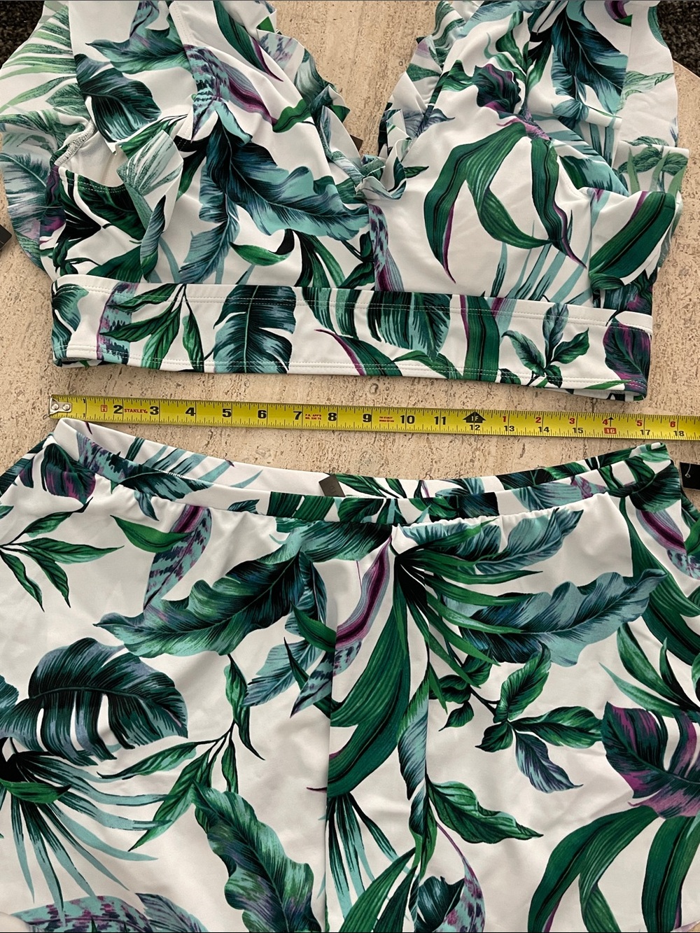 TORRID High-Rise High-Low Swim set Cropped Top & Skirt Brief Susie Tropical Zs 2 - Picture 9 of 16